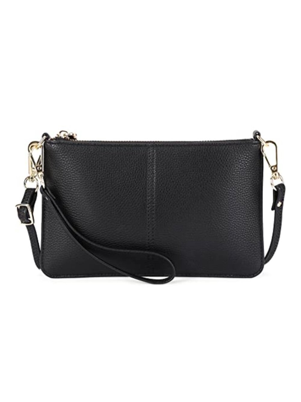 Vegan Leather Wristlet Clutch Crossbody Bag Wallet RFID Card Slots Detachable